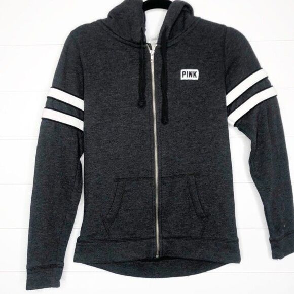 2/$30 Victoria’s Secret VS PINK Zip Up Coat Jacket Y2K 2000s Varsity - Picture 3 of 7